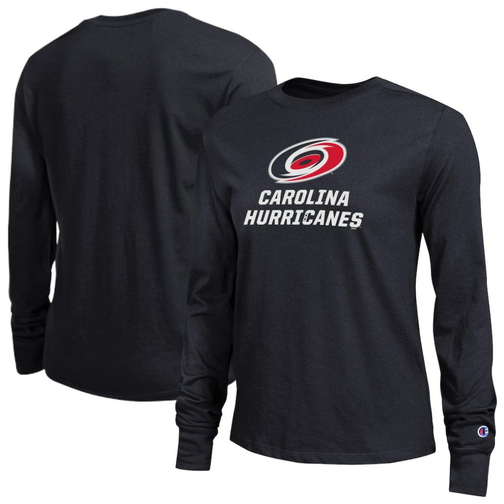 Carolina Hurricanes Champion Women's Wordmark Lockup Long Sleeve T-Shirt - Black | NHL sale