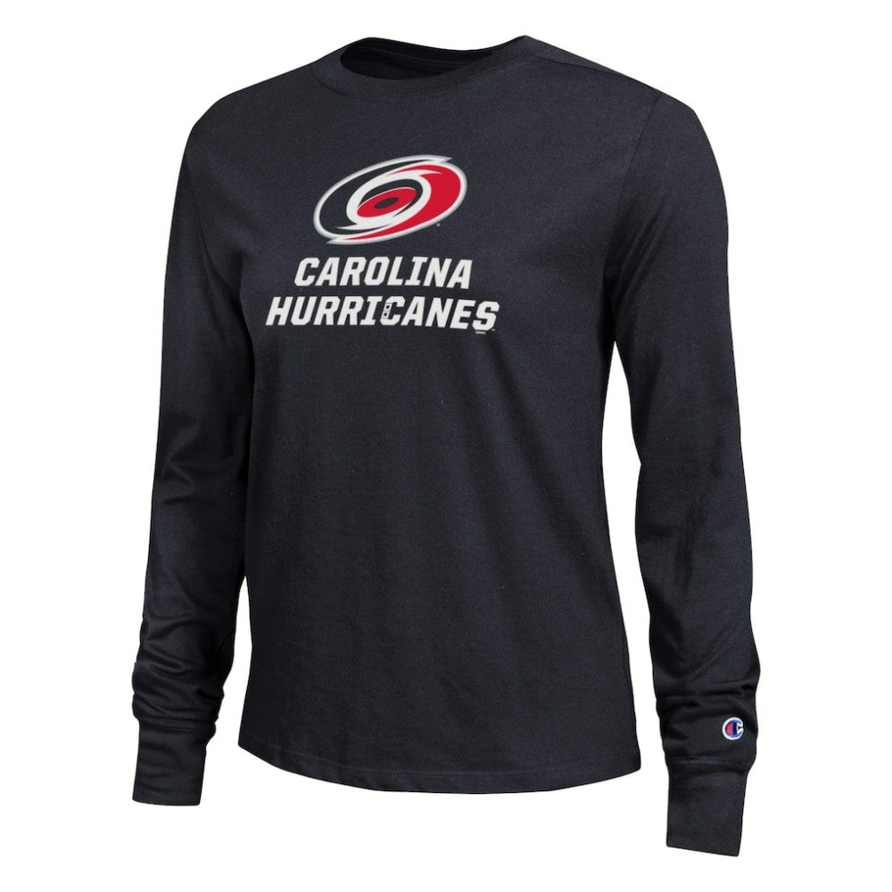 Carolina Hurricanes Champion Women's Wordmark Lockup Long Sleeve T-Shirt - Black | NHL sale