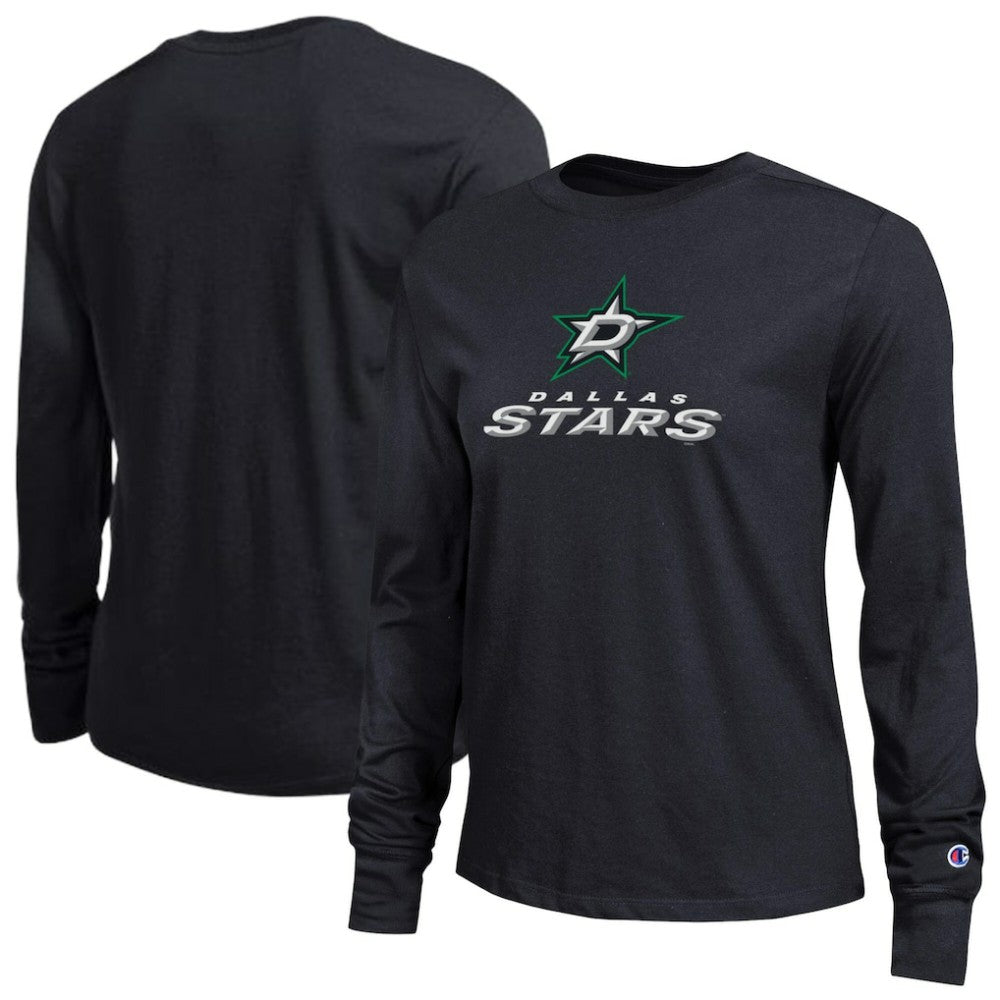 Dallas Stars Champion Women's Wordmark Lockup Long Sleeve T-Shirt - Black | NHL online