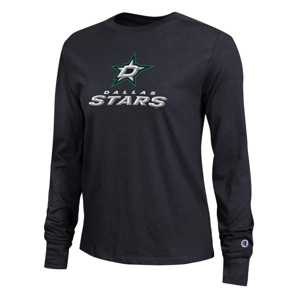 Dallas Stars Champion Women's Wordmark Lockup Long Sleeve T-Shirt - Black | NHL online