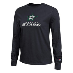 Dallas Stars Champion Women's Wordmark Lockup Long Sleeve T-Shirt - Black | NHL online