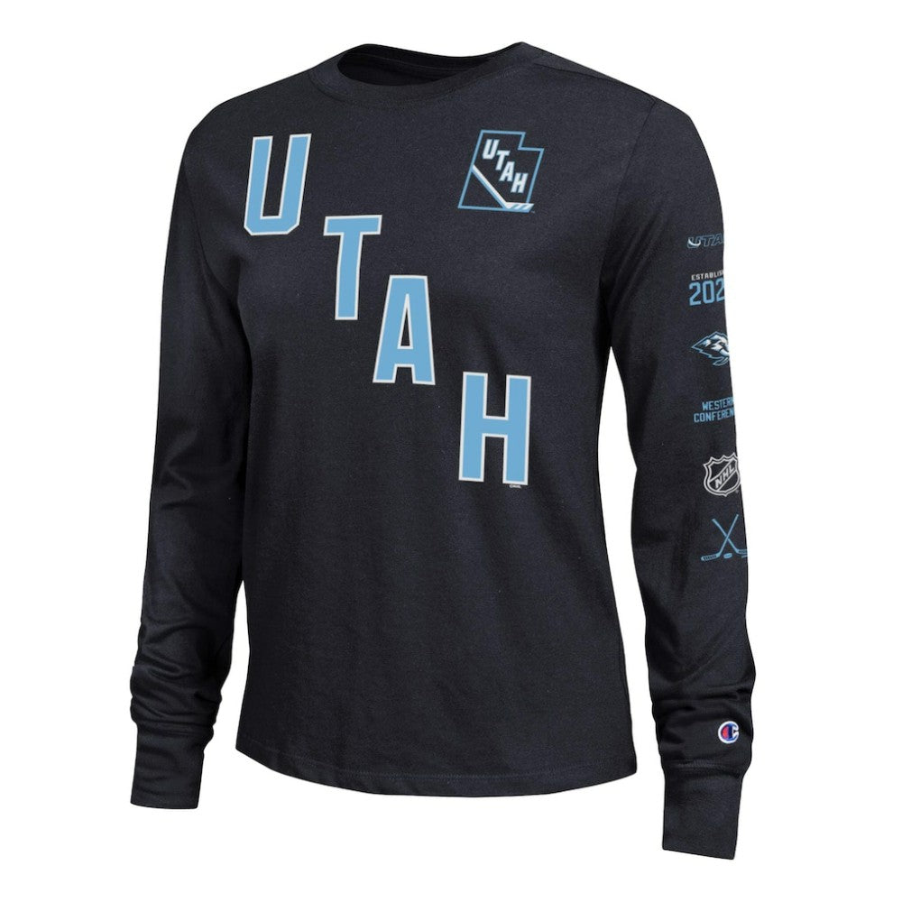 Utah Mammoth Champion Women's 2-Hit Long Sleeve T-Shirt - Black | NHL on sale