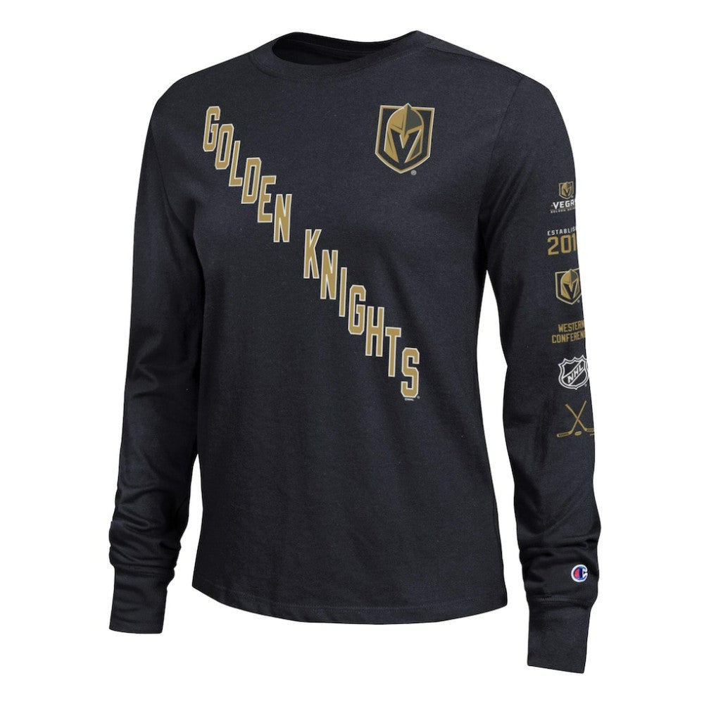 Vegas Golden Knights Champion Women's 2-Hit Long Sleeve T-Shirt - Black | NHL Lifestyle