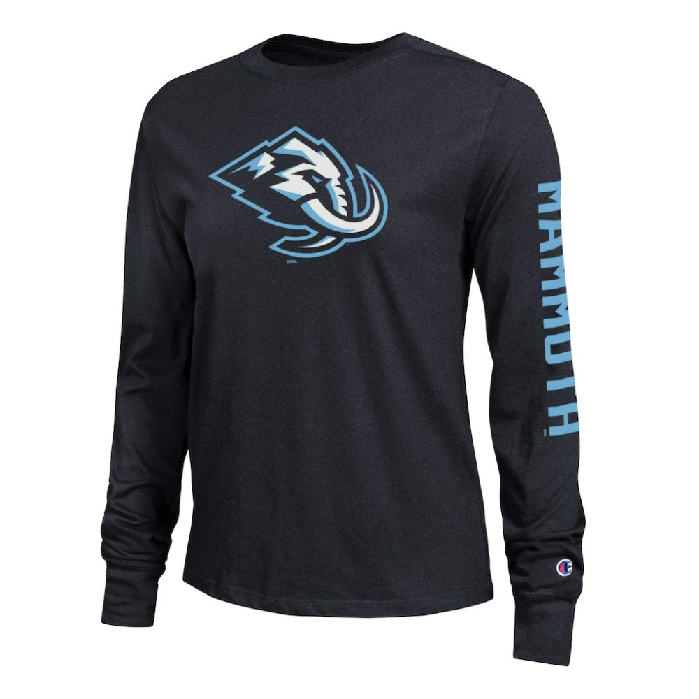 Utah Mammoth Champion Women's 2-Hit Long Sleeve T-Shirt - Black | NHL Clearance