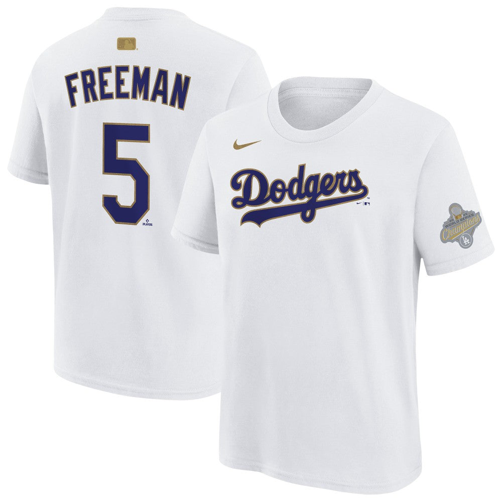Freddie Freeman Los Angeles Dodgers Nike Youth 2026 Gold Collection Name & Number T-Shirt for sale