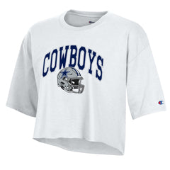 Dallas Cowboys Champion Women's Boyfriend Cropped T-Shirt - White - NFL