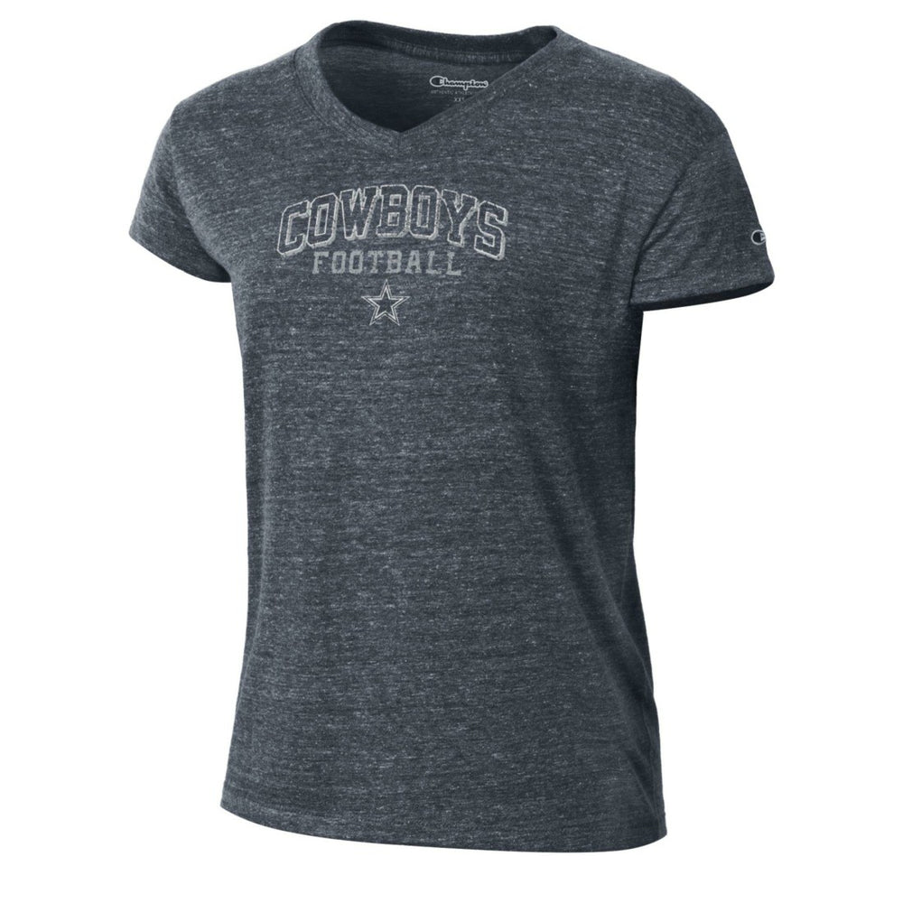 Dallas Cowboys Champion Women's Triumph Tri-Blend V-Neck T-Shirt - Navy - NFL