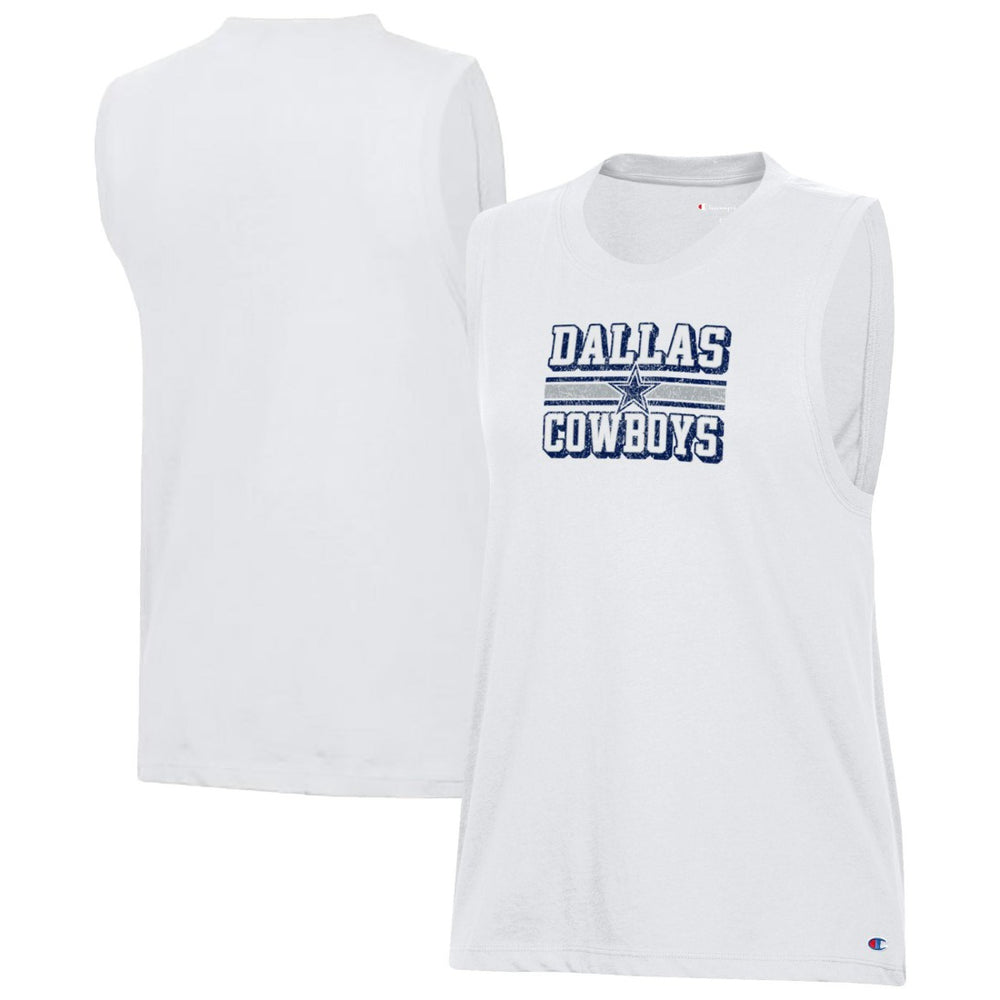 Dallas Cowboys Champion Women's Muscle Tank Top - White - NFL