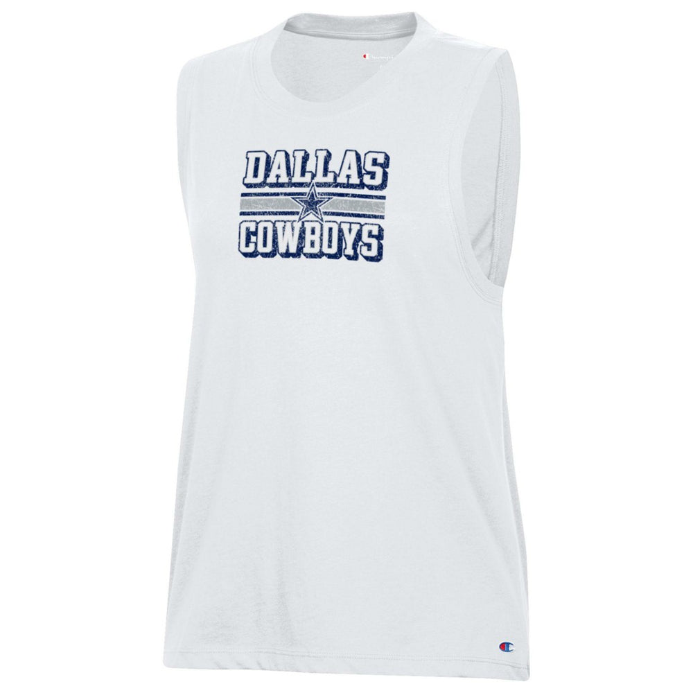Dallas Cowboys Champion Women's Muscle Tank Top - White - NFL