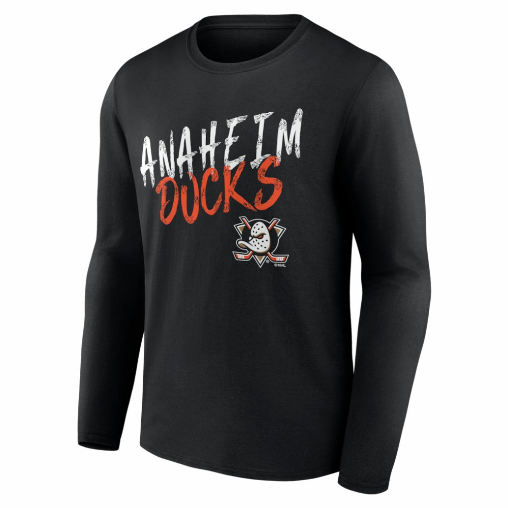 Anaheim Ducks Hustle Personalized Name & Number Long Sleeve T-Shirt - Black | NHL on sale
