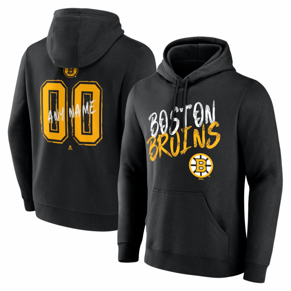 Boston Bruins Big & Tall Hustle Personalized Name & Number Hoodie - Black | NHL near me