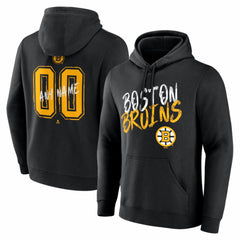 Boston Bruins Big & Tall Hustle Personalized Name & Number Hoodie - Black | NHL near me