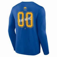 Buffalo Sabres Hustle Personalized Name & Number Long Sleeve T-Shirt - Royal | NHL discount