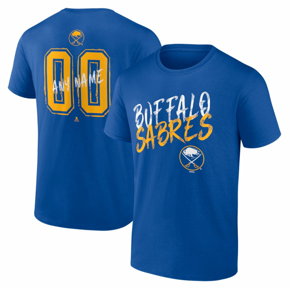 Buffalo Sabres Hustle Personalized Name & Number T-Shirt - Royal | NHL near me