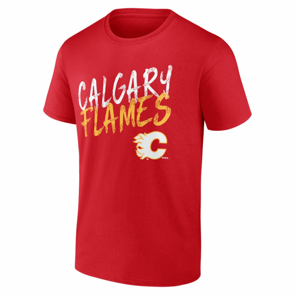 Calgary Flames Big & Tall Hustle Personalized Name & Number T-Shirt - Red | NHL Lifestyle
