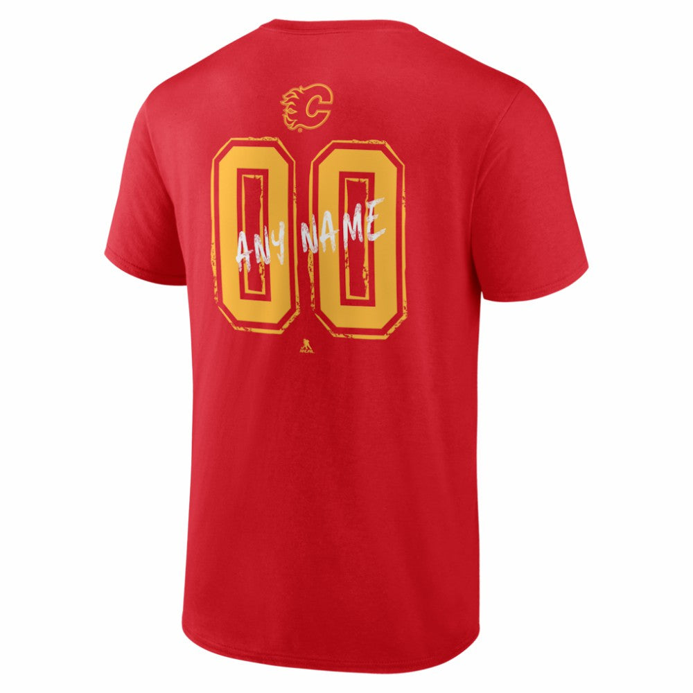 Calgary Flames Big & Tall Hustle Personalized Name & Number T-Shirt - Red | NHL Lifestyle