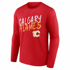 Calgary Flames Hustle Personalized Name & Number Long Sleeve T-Shirt - Red | NHL sale