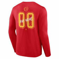 Calgary Flames Hustle Personalized Name & Number Long Sleeve T-Shirt - Red | NHL sale