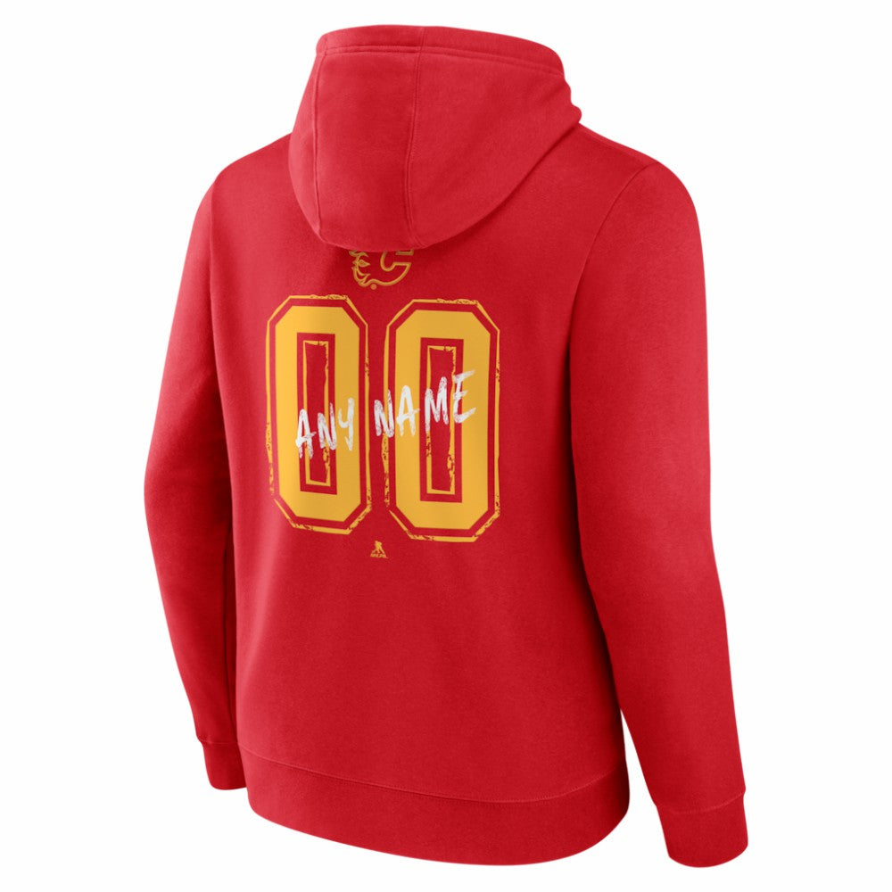 Calgary Flames Hustle Personalized Name & Number Hoodie - Red | NHL on sale
