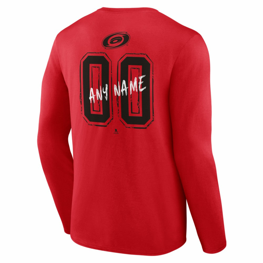 Carolina Hurricanes Hustle Personalized Name & Number Long Sleeve T-Shirt - Red | NHL discount