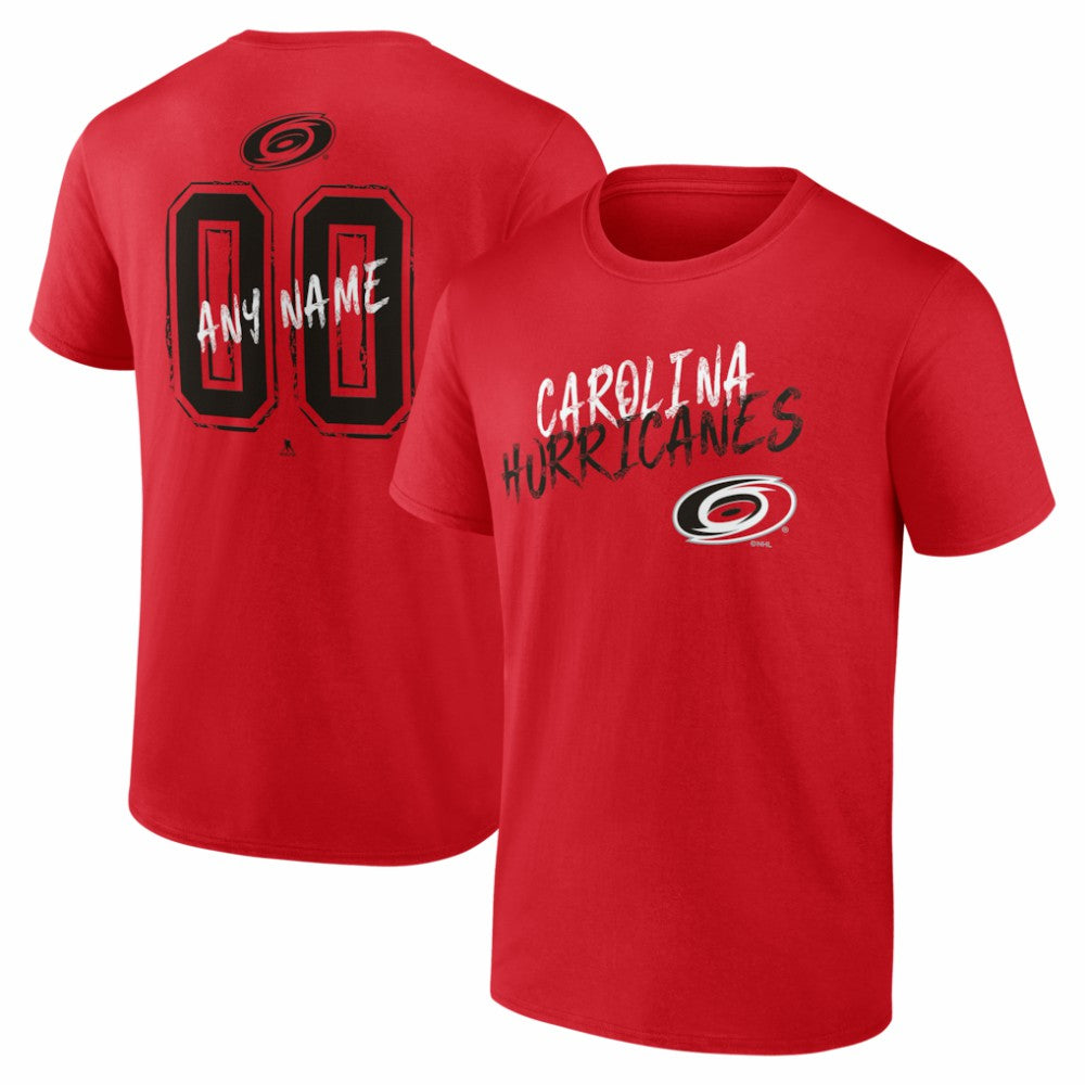 Carolina Hurricanes Hustle Personalized Name & Number T-Shirt - Red | NHL near me
