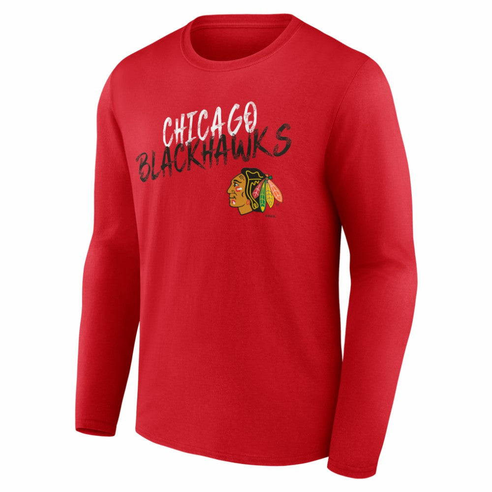 Chicago Blackhawks Hustle Personalized Name & Number Long Sleeve T-Shirt - Red | NHL sale