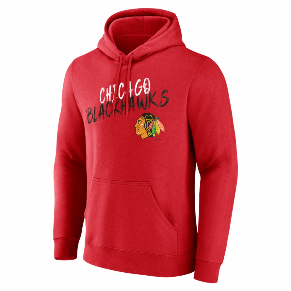 Chicago Blackhawks Hustle Personalized Name & Number Hoodie - Red | NHL Lifestyle