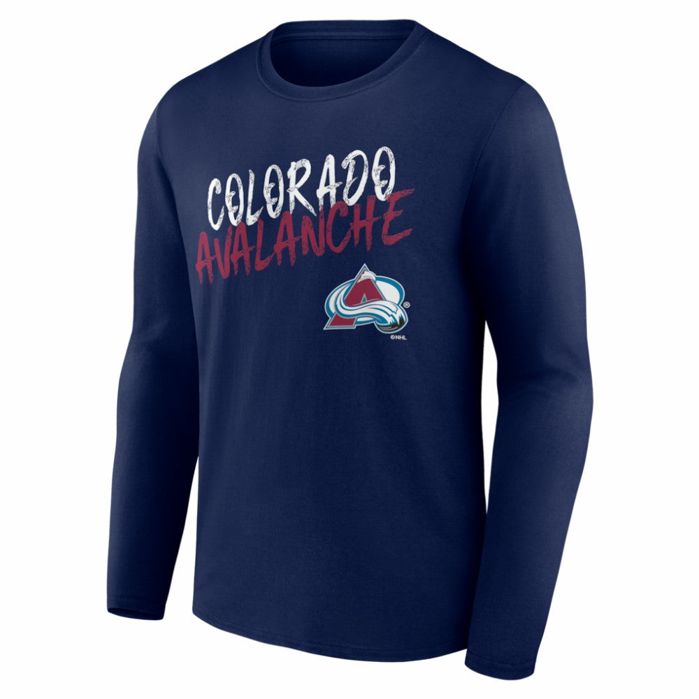 Colorado Avalanche Hustle Personalized Name & Number Long Sleeve T-Shirt - Navy | NHL Clearance