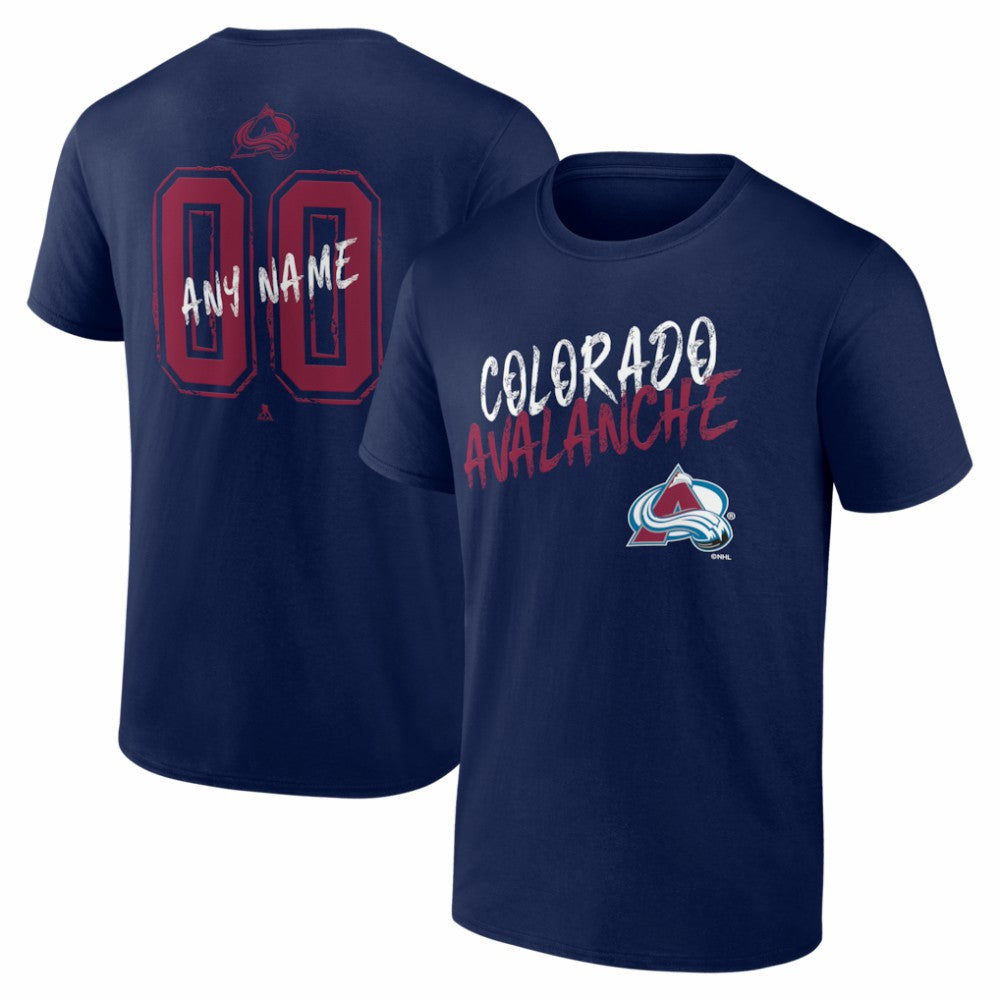 Colorado Avalanche Hustle Personalized Name & Number T-Shirt - Navy | NHL on sale