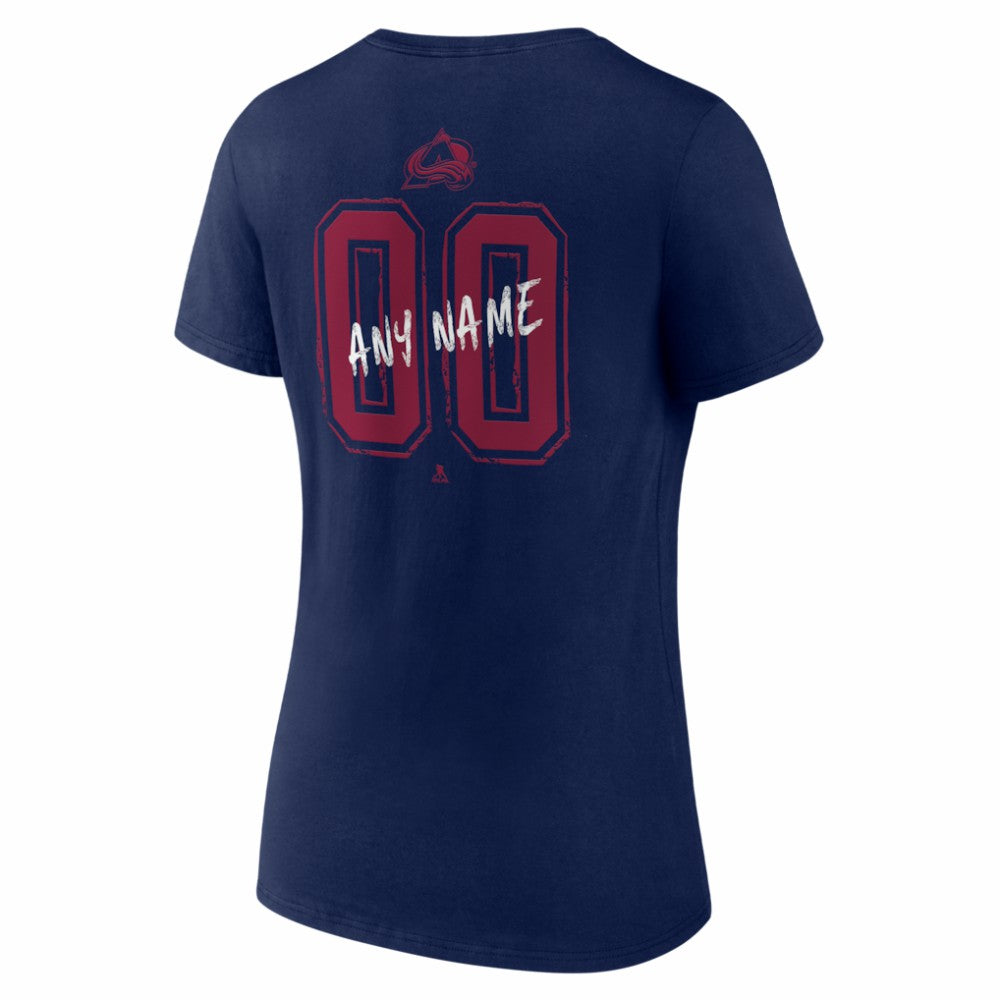 Colorado Avalanche Women's Hustle Personalized Name & Number V-Neck T-Shirt - Navy | NHL discount