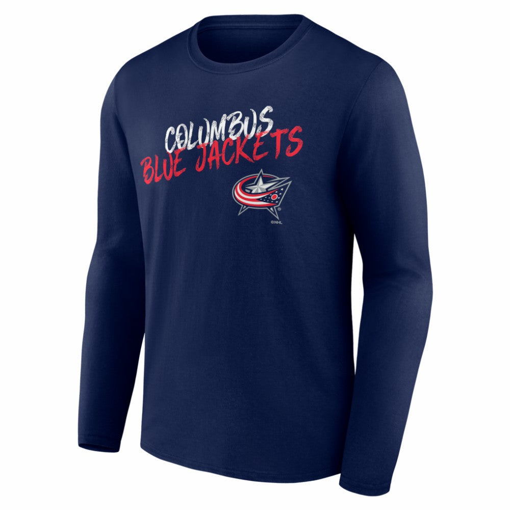 Columbus Blue Jackets Hustle Personalized Name & Number Long Sleeve T-Shirt - Navy | NHL near me