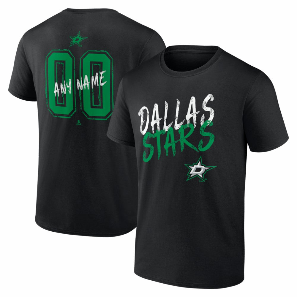 Dallas Stars Hustle Personalized Name & Number T-Shirt - Black | NHL discount