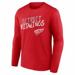 Detroit Red Wings Hustle Personalized Name & Number Long Sleeve T-Shirt - Red | NHL Clearance