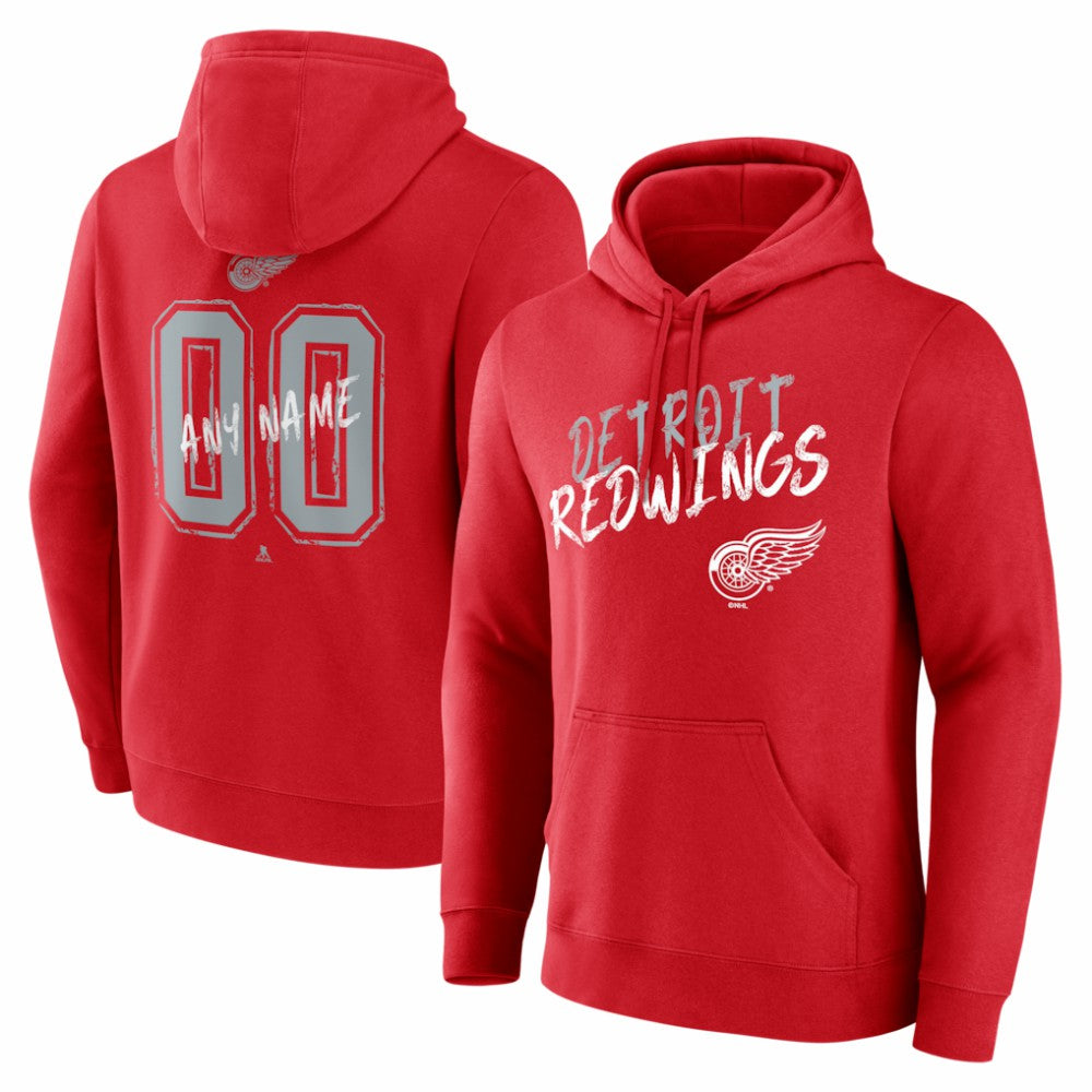 Detroit Red Wings Hustle Personalized Name & Number Hoodie - Red | NHL sale