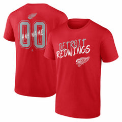 Detroit Red Wings Hustle Personalized Name & Number T-Shirt - Red | NHL on sale