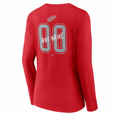 Detroit Red Wings Women's Hustle Personalized Name & Number Long Sleeve V-Neck T-Shirt - Red | NHL online