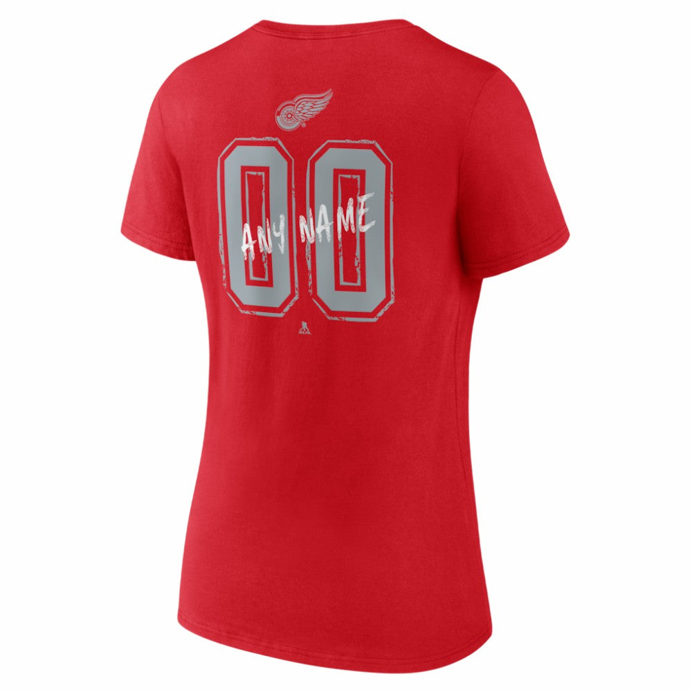 Detroit Red Wings Women's Hustle Personalized Name & Number V-Neck T-Shirt - Red | NHL on sale
