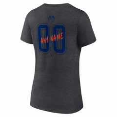 Edmonton Oilers Women's Hustle Personalized Name & Number V-Neck T-Shirt - Charcoal | NHL discount