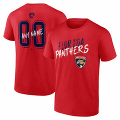 Florida Panthers Big & Tall Hustle Personalized Name & Number T-Shirt - Red | NHL Lifestyle