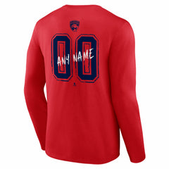 Florida Panthers Hustle Personalized Name & Number Long Sleeve T-Shirt - Red | NHL online