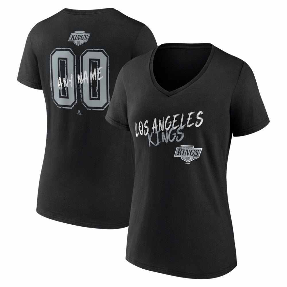 Los Angeles Kings Women's Hustle Personalized Name & Number V-Neck T-Shirt - Black | NHL discount