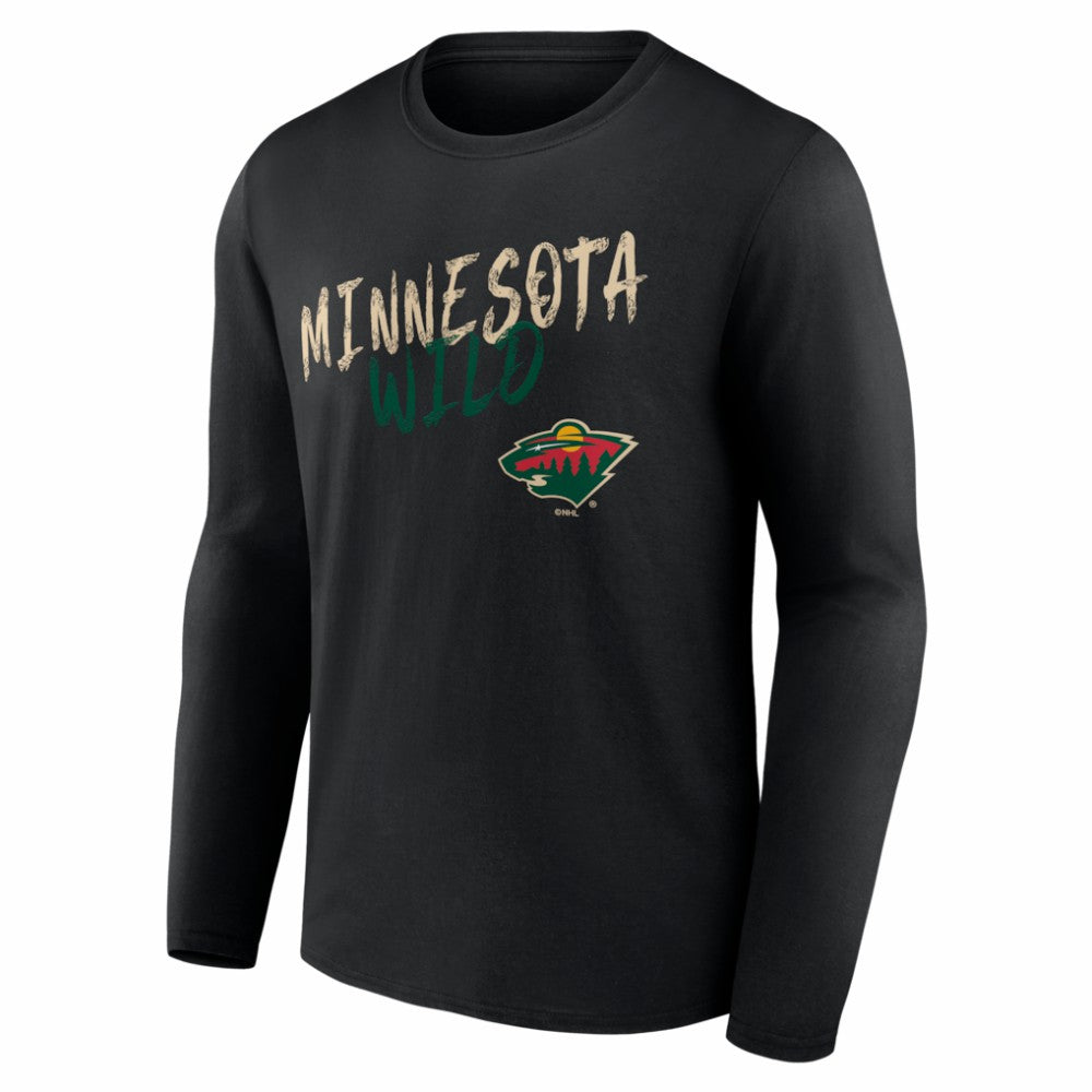 Minnesota Wild Hustle Personalized Name & Number Long Sleeve T-Shirt - Black | NHL on sale