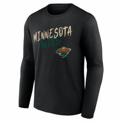 Minnesota Wild Hustle Personalized Name & Number Long Sleeve T-Shirt - Black | NHL on sale