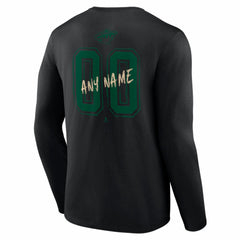 Minnesota Wild Hustle Personalized Name & Number Long Sleeve T-Shirt - Black | NHL on sale