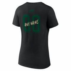Minnesota Wild Women's Hustle Personalized Name & Number V-Neck T-Shirt - Black | NHL Lifestyle