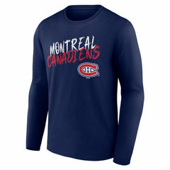Montreal Canadiens Hustle Personalized Name & Number Long Sleeve T-Shirt - Navy | NHL Lifestyle