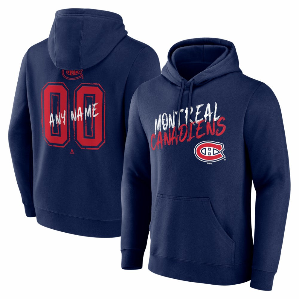 Montreal Canadiens Hustle Personalized Name & Number Hoodie - Navy | NHL Clearance