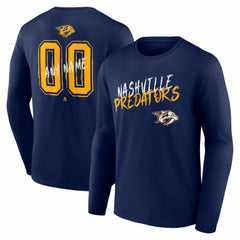 Nashville Predators Hustle Personalized Name & Number Long Sleeve T-Shirt - Navy | NHL on sale