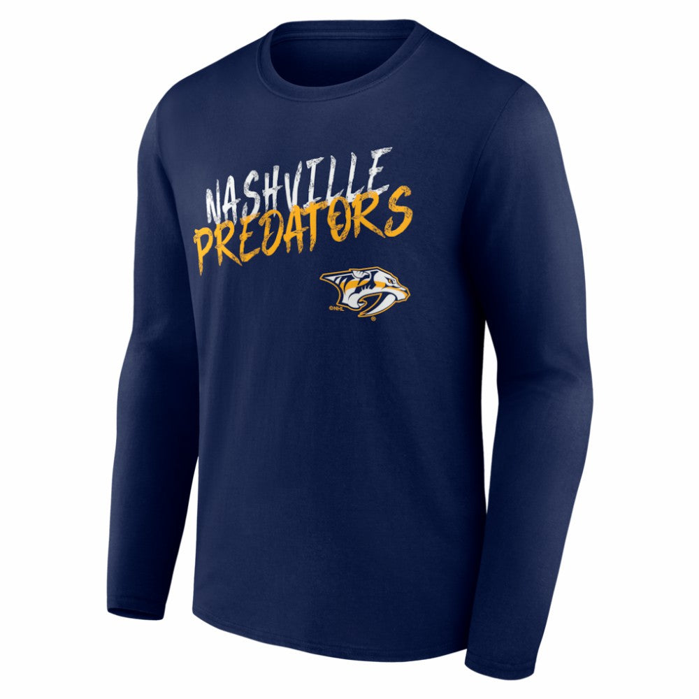 Nashville Predators Hustle Personalized Name & Number Long Sleeve T-Shirt - Navy | NHL on sale