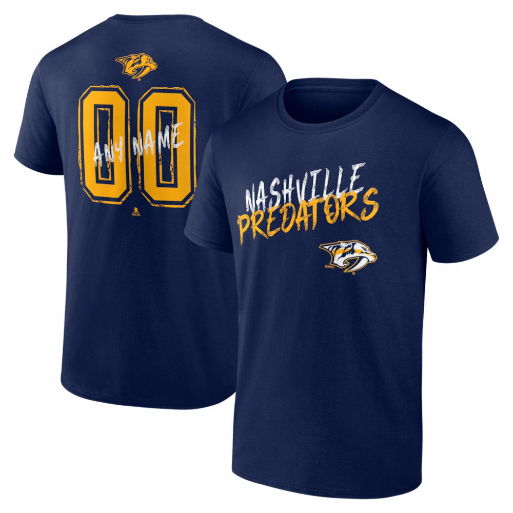 Nashville Predators Hustle Personalized Name & Number T-Shirt - Navy | NHL near me
